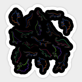 Neon & 3D Dinosaurs Great For Kids! Sticker